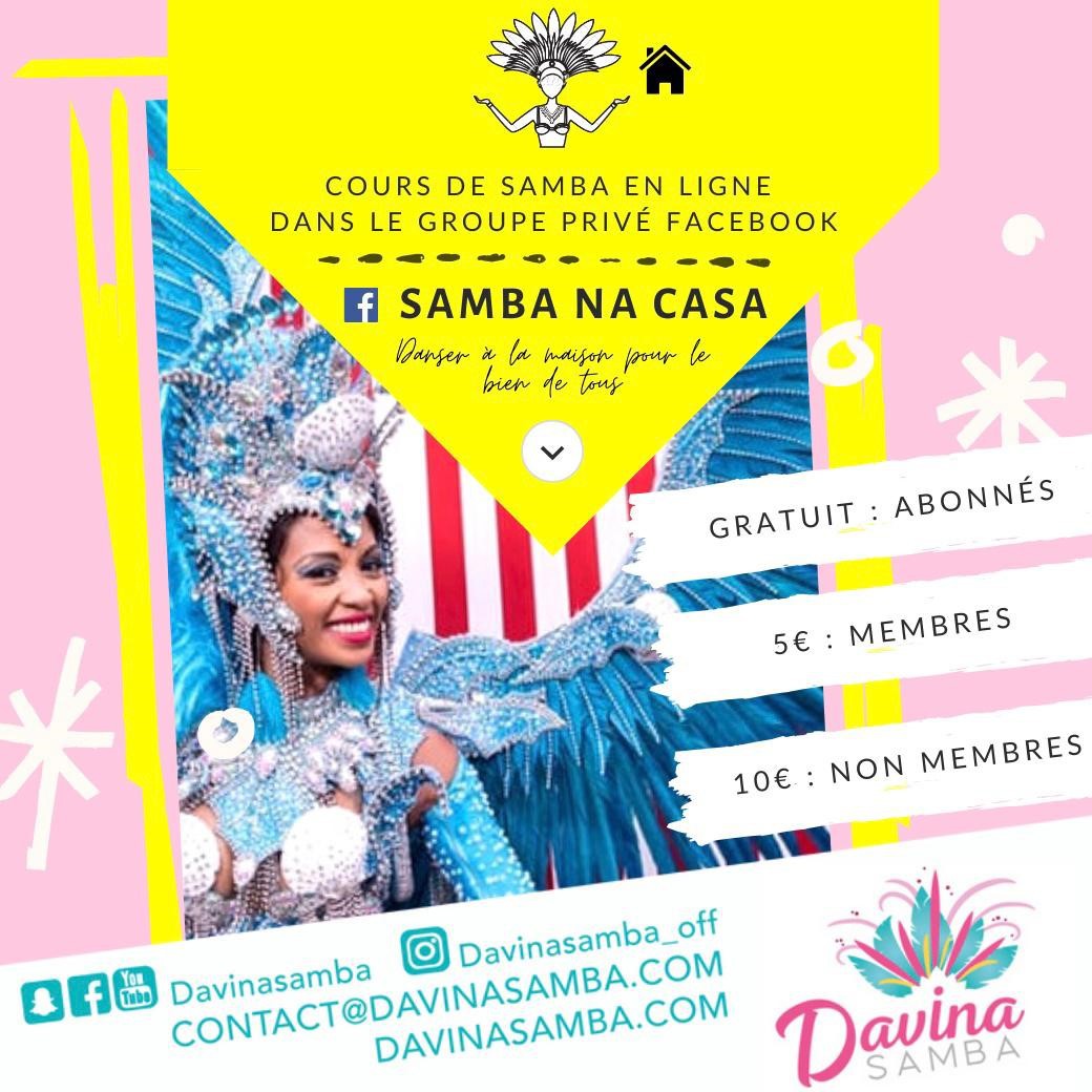 Cours en live de "Samba na Casa" avec Davina Samba
